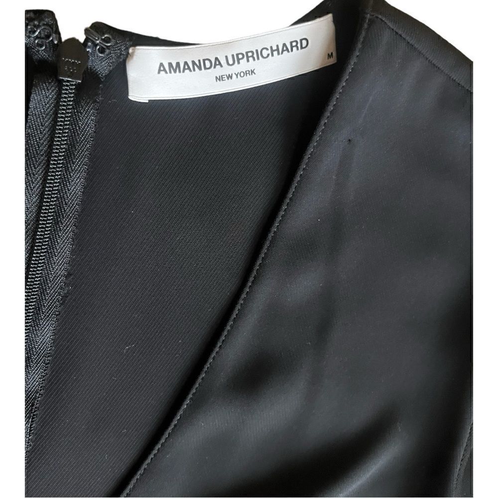 Amanda Uprichard New York Graciela Midi Dress Black Belt Cap Ruffle Sleeves. - Picture 8 of 9